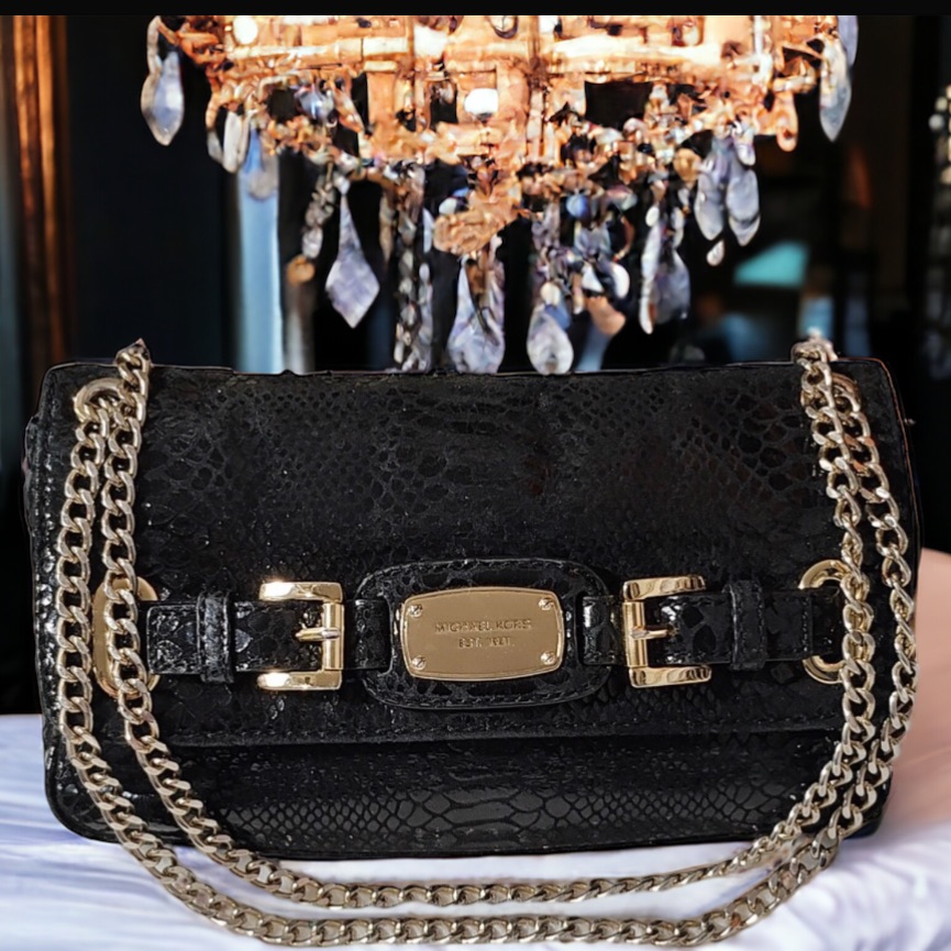 Black Python Suede Michael Kors